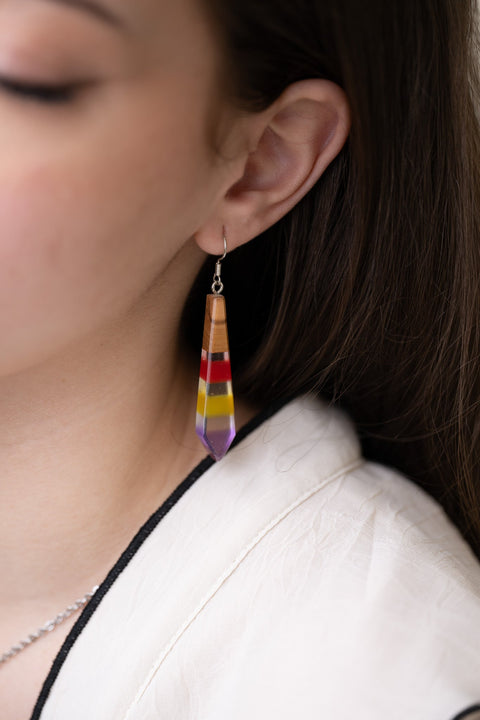 Iris tie earrings-ReinWood