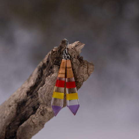 Iris tie earrings-ReinWood