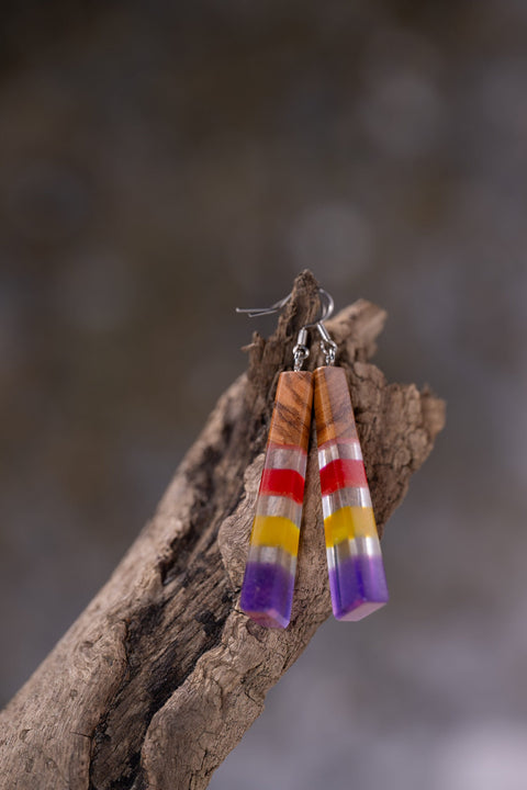 Iris triangle earrings-ReinWood