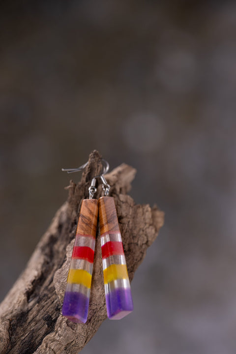 Iris triangle earrings-ReinWood