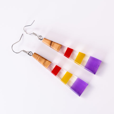 Iris triangle earrings-ReinWood