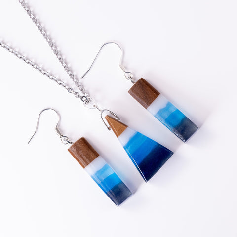 Mare Triangle necklace/earring Set Up-ReinWood