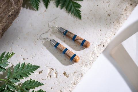 Marta line cylinder earrings-ReinWood