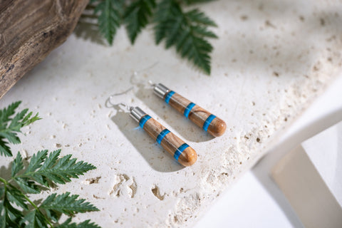 Marta line cylinder earrings-ReinWood