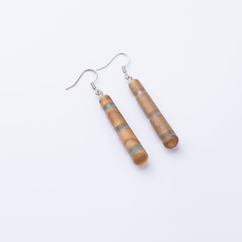 Marta line cylinder earrings-ReinWood