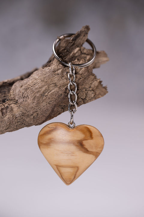 Olive heart key ring-ReinWood