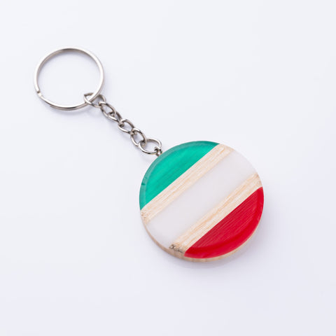 Round key ring with customizable logo-ReinWood