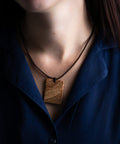 Set necklace/earrings Natur rectangular-ReinWood