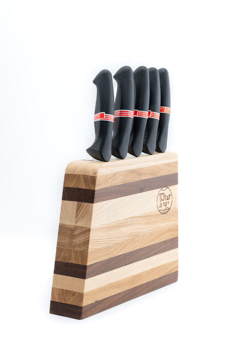 Venus zebra vertical knife holder with 5 knives-ReinWood